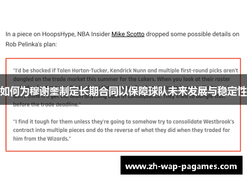 如何为穆谢奎制定长期合同以保障球队未来发展与稳定性 如何为穆谢奎制定长期合同以保障球队未来发展与稳定性